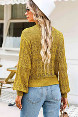 Openwork V-Neck Cardigan - Trendsi - Flyclothing LLC