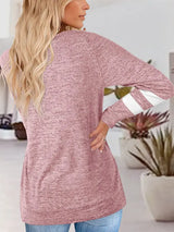 V-Neck Raglan Sleeve T-Shirt - Trendsi - Flyclothing LLC