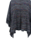 Round Neck Fringe Detail Sleeve Poncho - Trendsi - Flyclothing LLC
