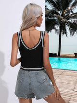 Contrast Scoop Neck Knit Tank - Trendsi - Flyclothing LLC