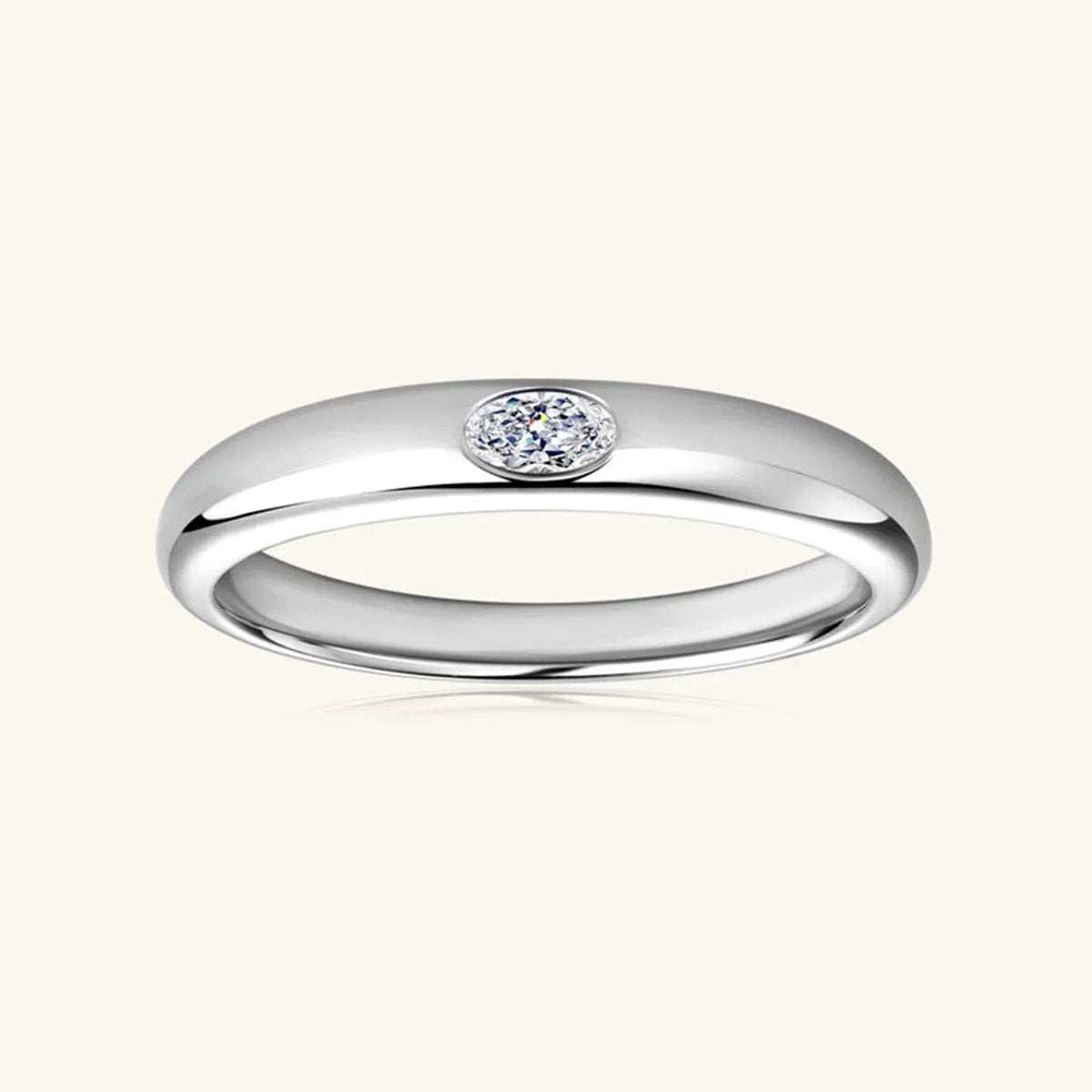 925 Sterling Silver Inlaid Moissanite Ring - Trendsi - Flyclothing LLC