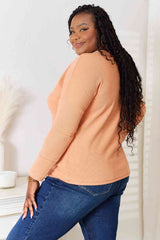Basic Bae Half Button Long Sleeve Top - Trendsi - Flyclothing LLC