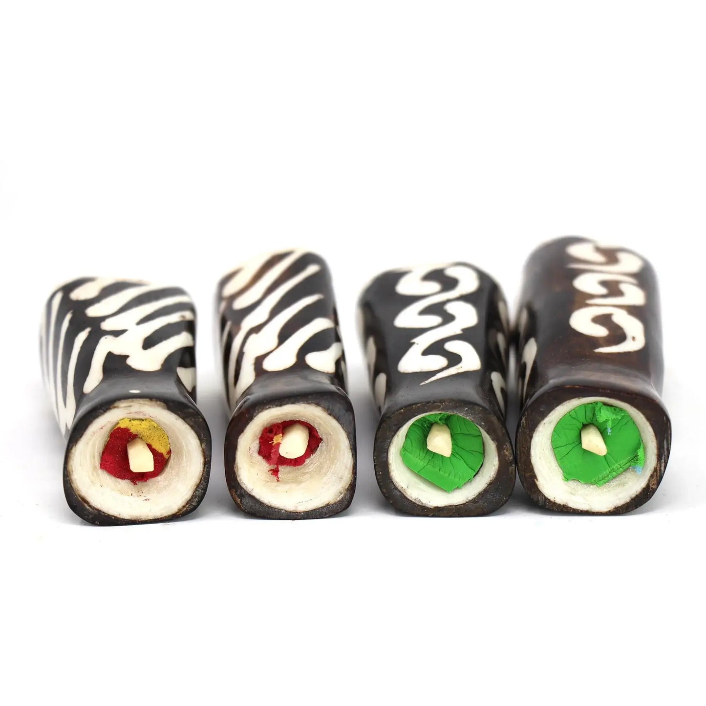 African Natural Bone Salt & Pepper Shakers, Traditional Batik Designs - Jedando - Flyclothing LLC