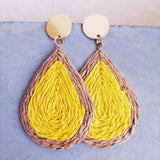 Raffia Grass Teardrop Earrings - Trendsi - Flyclothing LLC