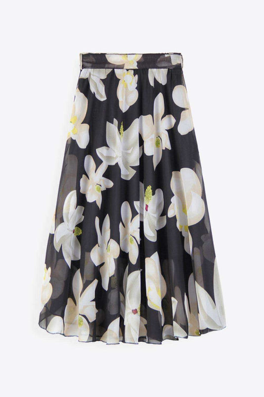 Full Size Floral Tie-Waist Skirt - Trendsi - Flyclothing LLC