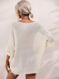 Boat Neck Cuffed Sleeve Slit Tunic Knit Top - Trendsi - Flyclothing LLC