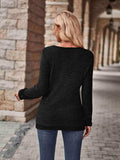 Half-Zip V-Neck Long Sleeve Top - Trendsi - Flyclothing LLC