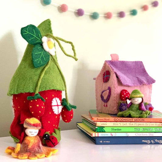 Felted Strawberry Fairy House - Global Groove - Global Groove