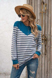 Striped Round Neck Long Sleeve T-Shirt - Trendsi - Flyclothing LLC