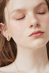 Moissanite 925 Sterling Silver Huggie Earrings - Trendsi - Flyclothing LLC