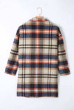 Plaid Longline Jacket with Pockets - Trendsi - Flyclothing LLC