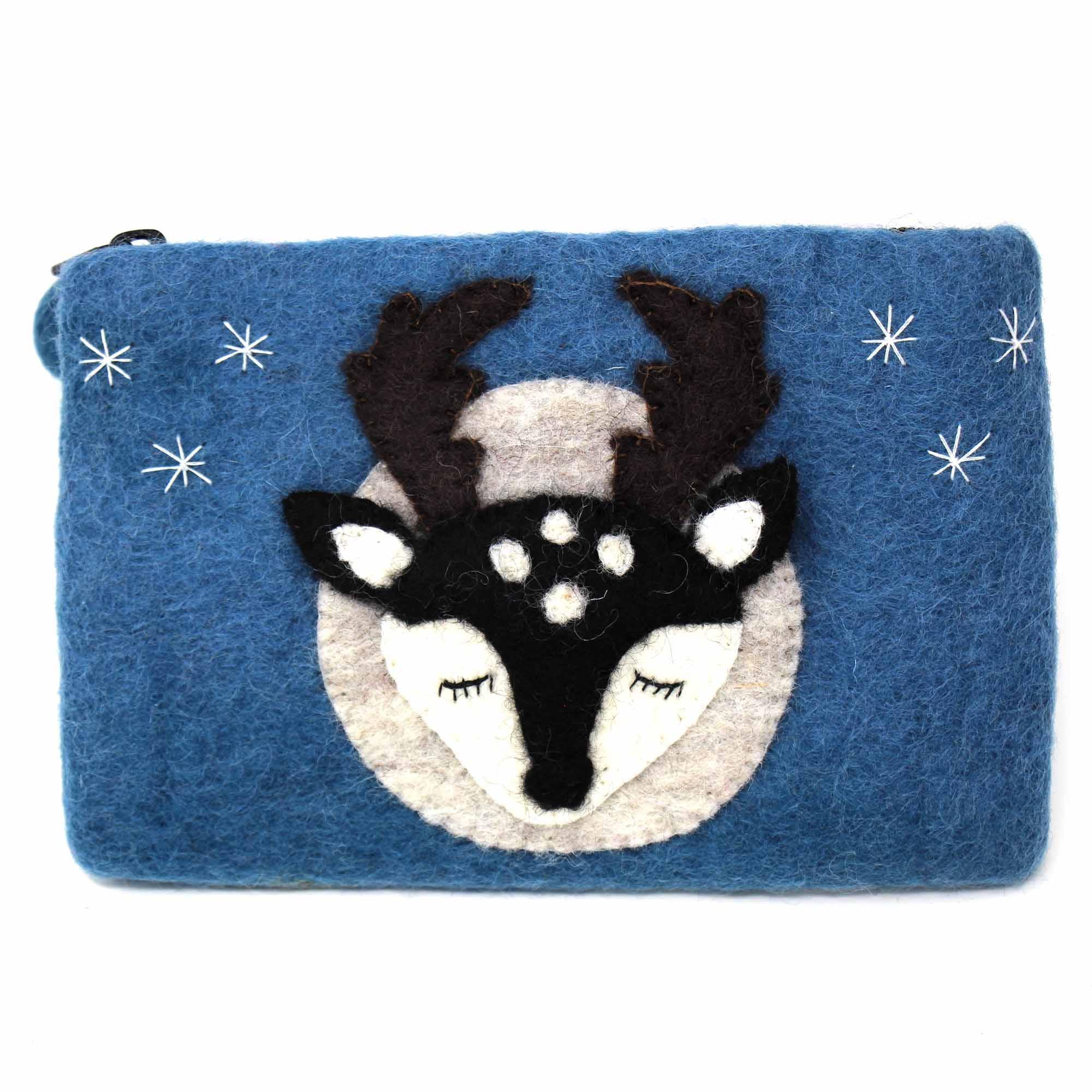 Hand Crafted Felt: Stag Pouch - Global Groove Direct
