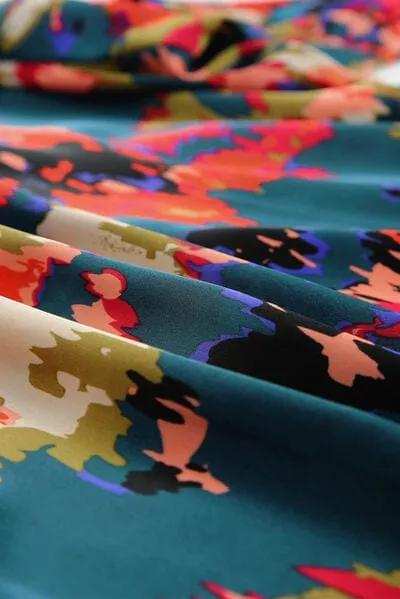 Plus Size Printed Johnny Collar Long Sleeve Blouse - Trendsi - Flyclothing LLC