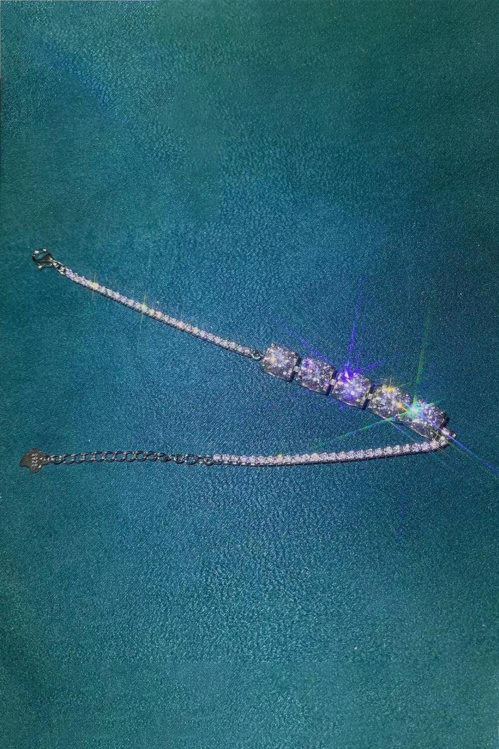 5 Carat Moissanite Lobster Clasp Bracelet - Trendsi