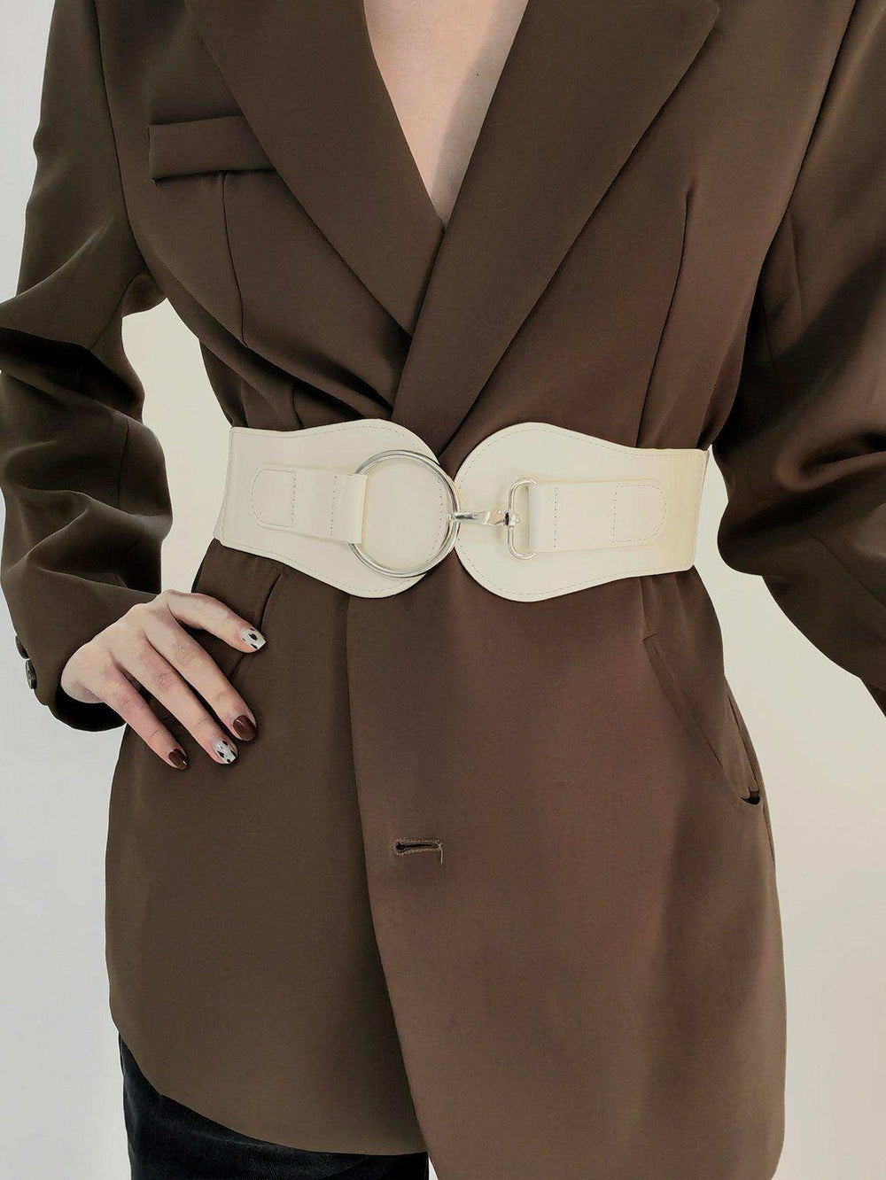 PU Elastic Wide Belt - Trendsi - Flyclothing LLC