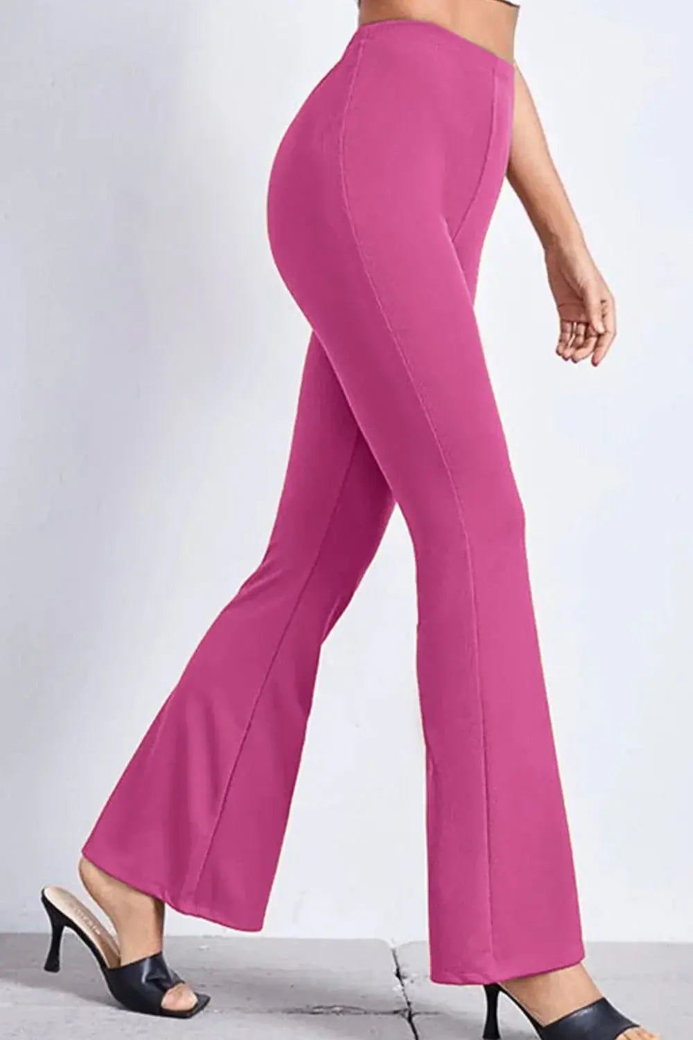 High Rise Flare Pants - Trendsi - Flyclothing LLC