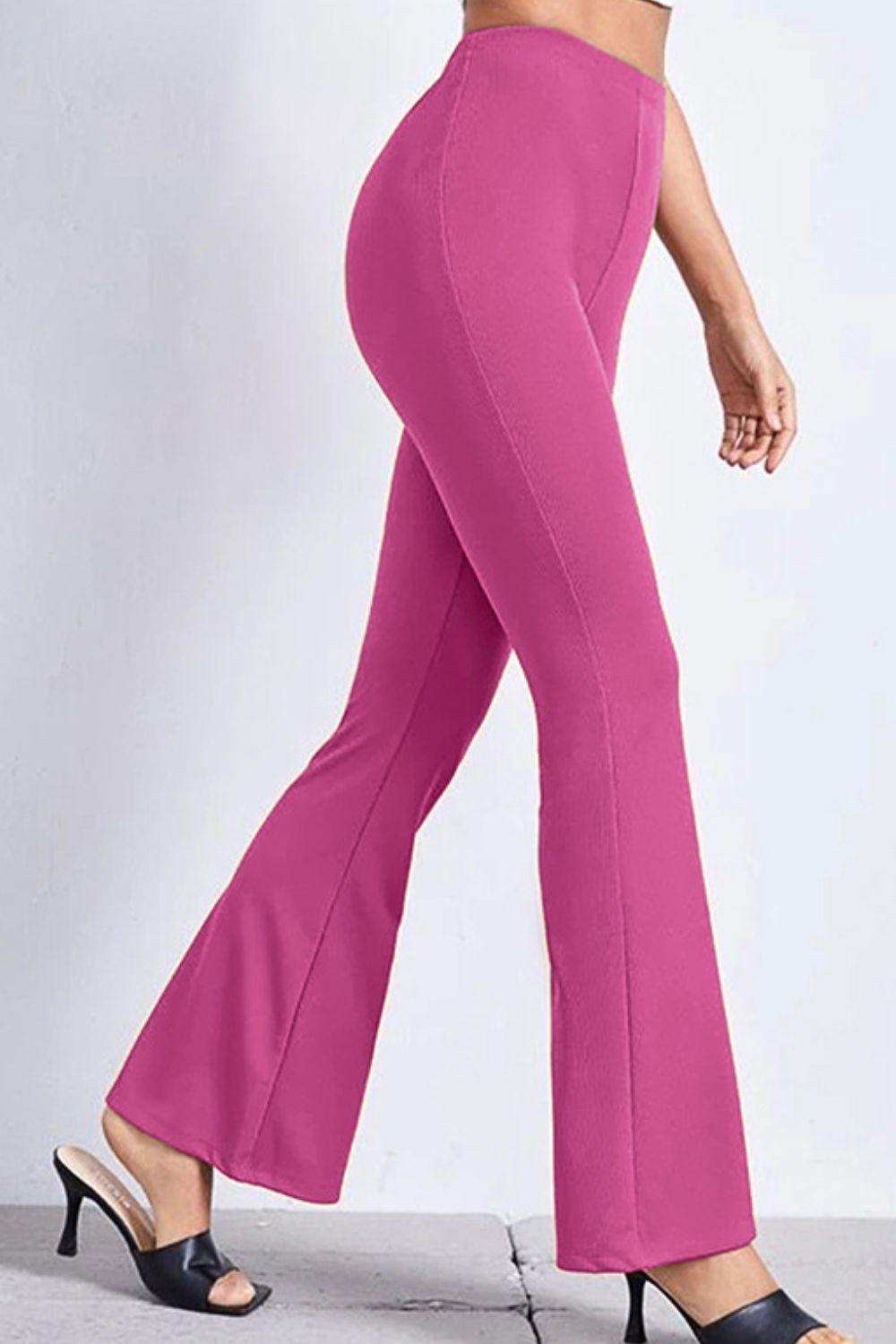 High Rise Flare Pants - Trendsi - Flyclothing LLC