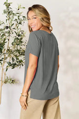 Basic Bae Full Size Round Neck Short Sleeve T-Shirt - Trendsi - Flyclothing LLC