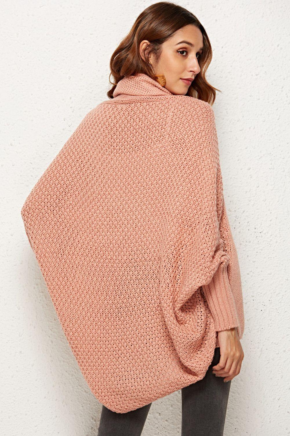 Open Front Dolman Sleeve Longline Cardigan - Trendsi