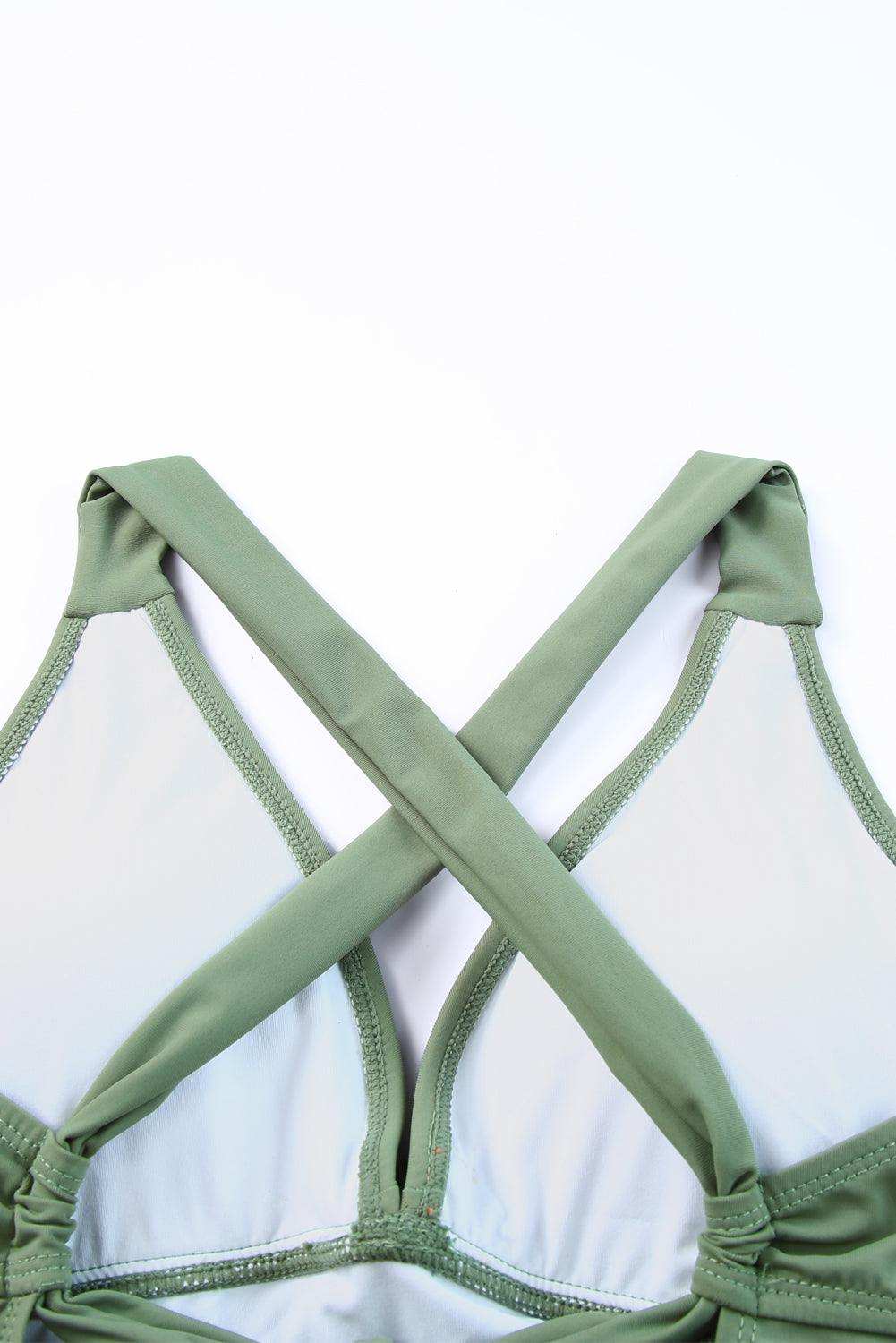 Tie Back Sleeveless Swim Dress and Bottoms Set - Trendsi - Flyclothing LLC