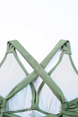 Tie Back Sleeveless Swim Dress and Bottoms Set - Trendsi - Flyclothing LLC