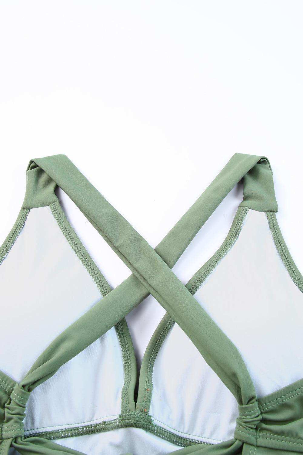 Tie Back Sleeveless Swim Dress and Bottoms Set - Trendsi - Flyclothing LLC