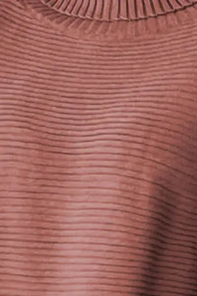 Ribbed Turtleneck Dropped Shoulder Pullover Sweater - Trendsi - Flyclothing LLC