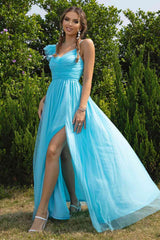 Asymmetrical Ruched Slit Dress - Trendsi - Flyclothing LLC