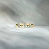925 Sterling Silver Inlaid Zircon Flower Ring - Trendsi