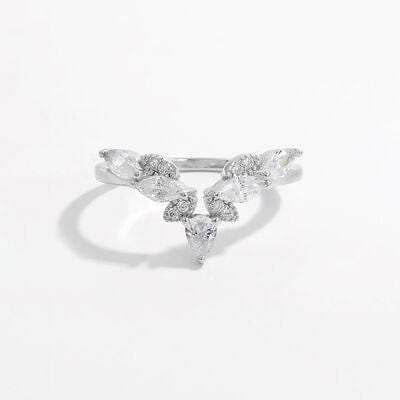 Inlaid Zircon 925 Sterling Silver Ring - Trendsi - Flyclothing LLC