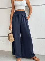Wide Waistband Relax Fit Long Pants - Trendsi - Flyclothing LLC