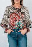 Printed Flounce Sleeve Blouse - Trendsi