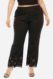 Plus Size Openwork Detail Pants - Trendsi