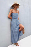 Strapless Split Maxi Dress - Trendsi - Flyclothing LLC