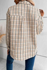 Pocketed Button Up Collared Neck Jacket - Trendsi - Flyclothing LLC