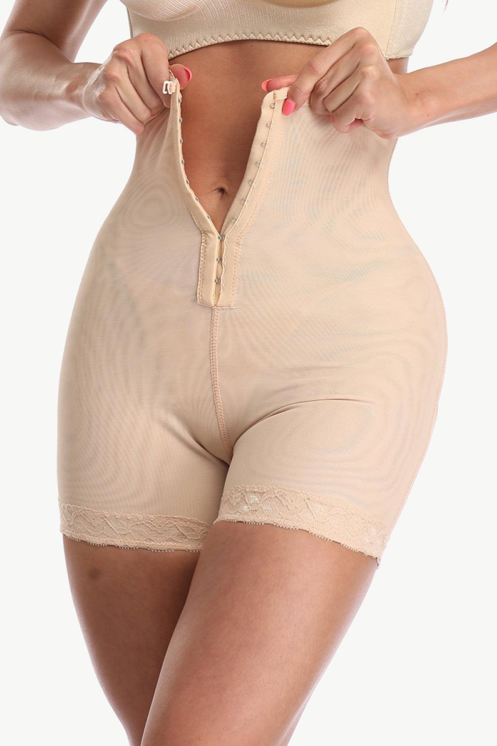 Full Size Hook-and-Eye Shaping Shorts - Trendsi