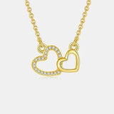 Moissanite 925 Sterling Silver Heart Necklace - Trendsi