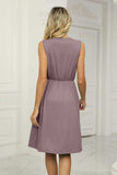 Contrast V-Neck Sleeveless Dress - Trendsi - Flyclothing LLC