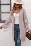Fringe Sleeve Dropped Sholder Cardigan - Trendsi - Flyclothing LLC