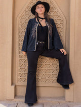 Plus Size Embroidered Open Front Jacket - Trendsi - Flyclothing LLC