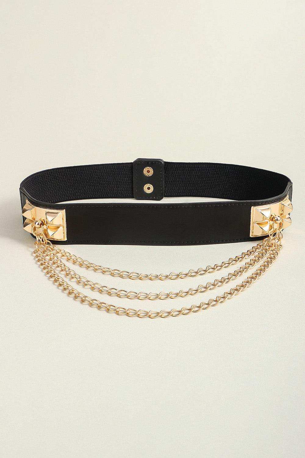 Elastic Belt with Chain - Trendsi - Flyclothing LLC