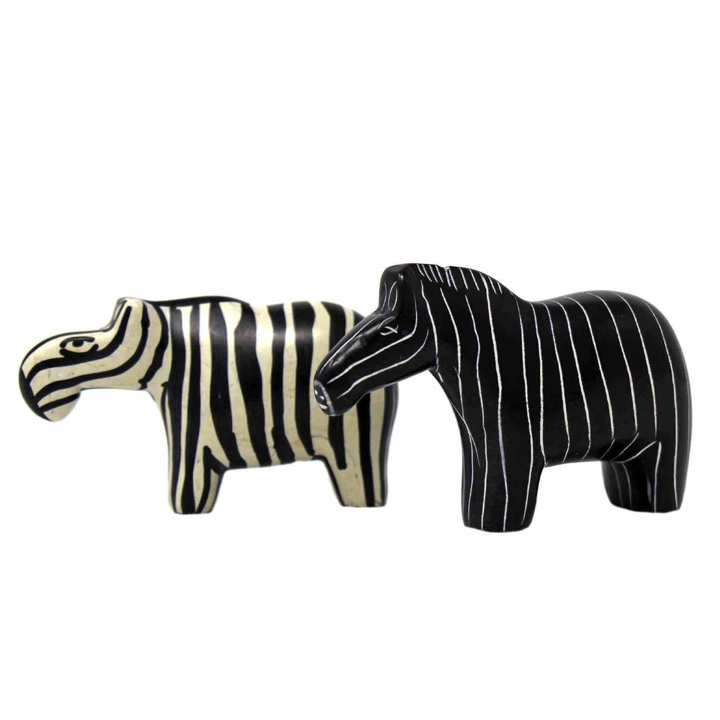 Zebra Soapstone Sculptures, Set of 2 - SMOLArt - Flyclothing LLC