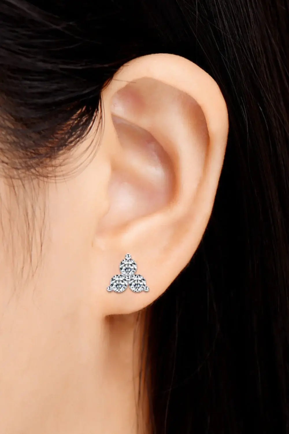 Moissanite 925 Sterling Silver Stud Earrings - Trendsi - Flyclothing LLC