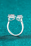 Heart-Shape Moissanite Open Ring - Trendsi