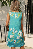 Printed Round Neck Sleeveless Dress with Pockets - Trendsi - Flyclothing LLC