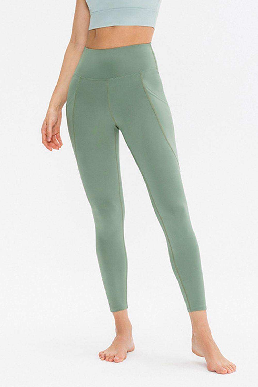 Slim Fit Long Active Leggings with Pockets - Trendsi - Flyclothing LLC