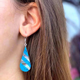 Abalone & Turquoise Striped Teardrop Earrings - Artisana - Flyclothing LLC