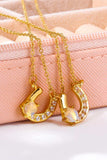 Horseshoe Shape Copper 14K Gold Plated Pendant Necklace - Trendsi - Flyclothing LLC