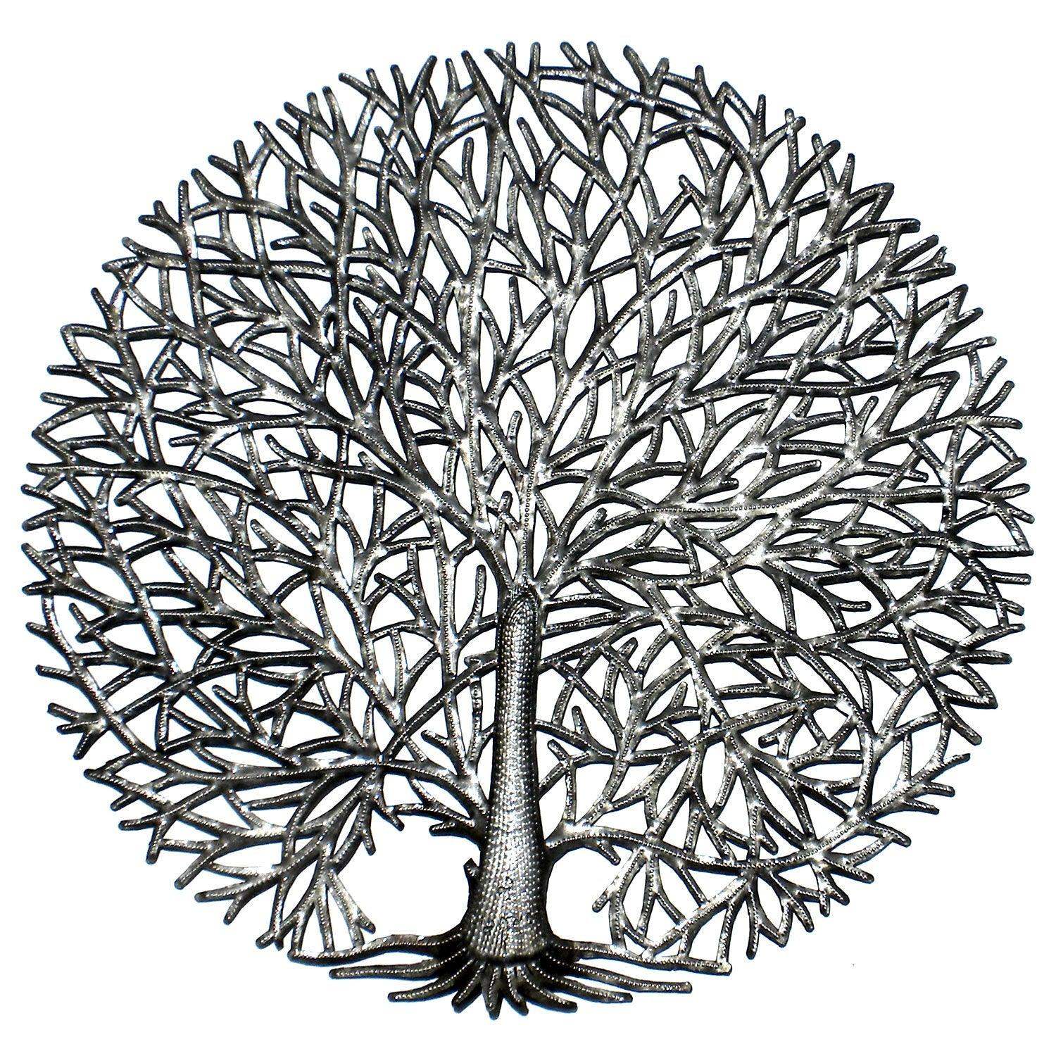 Full Branches Tree of Life Haitian Steel Drum Wall Art - Haitian Artisans - Flyclothing LLC