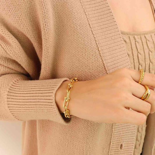 Chunky Chain Titanium Steel Bracelet - Trendsi